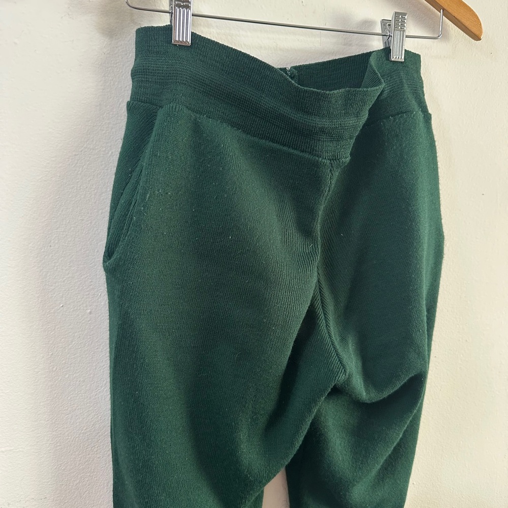 PRETTYLITTLETHING Loose Knit Forest Green Joggers SIZE SMALL Stretch Cozy Winter - Picture 5 of 6
